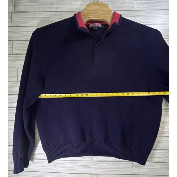 Vineyard Vines‎ Sweater Mens 2XL Navy Cotton Blue Mock Neck Sweatshirt Casual - Picture 5 of 7